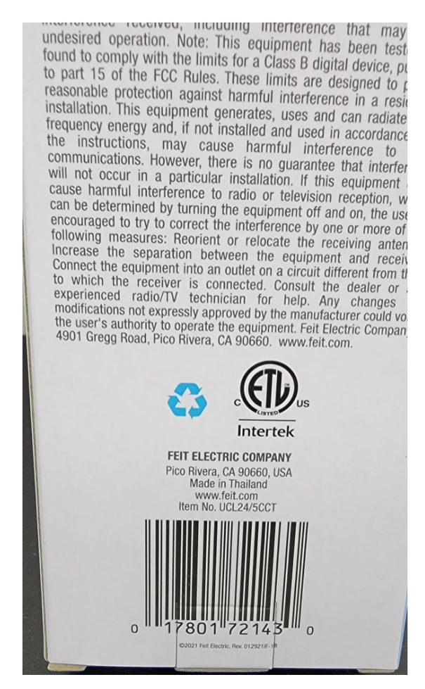 Feit Electric 20.5 in. Fits 24 in Under Cabinet LED Light Bar White Linkable Onesync Color Changing CCT Plugin Integrated