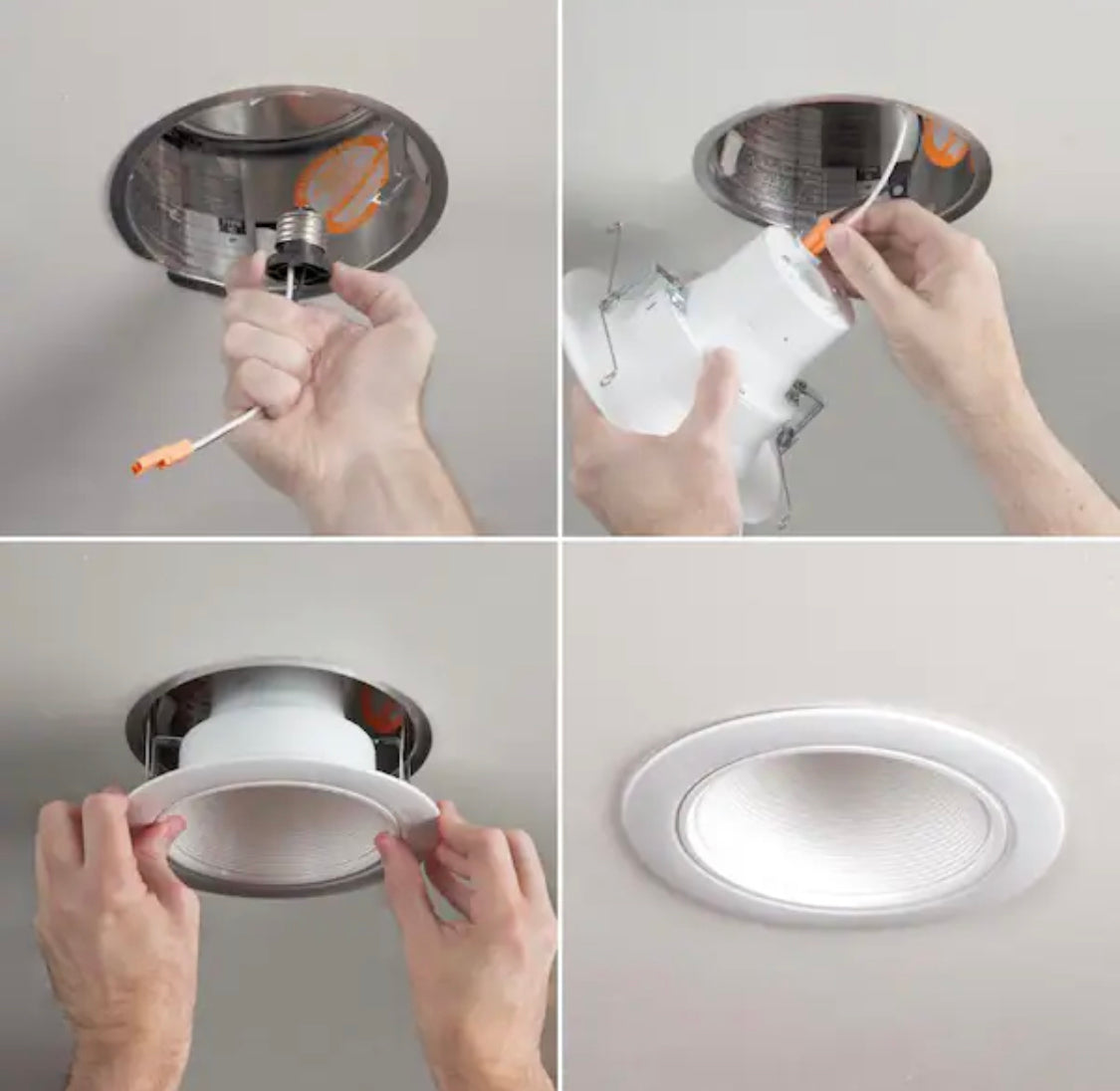 Halo RL 5 in. and 6 in. White Integrated LED Recessed Light Retrofit Trim at 3000K Soft White, Deep Baffle for Low Glare - Damaged Box