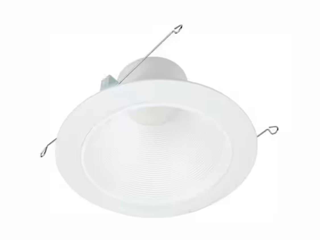 Halo RL 5 in. and 6 in. White Integrated LED Recessed Light Retrofit Trim at 3000K Soft White, Deep Baffle for Low Glare - Damaged Box