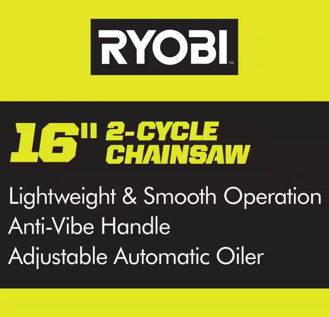 Ryobi 16 inch 37cc 2 Cycle Gas Chainsaw with Heavy Duty Case
