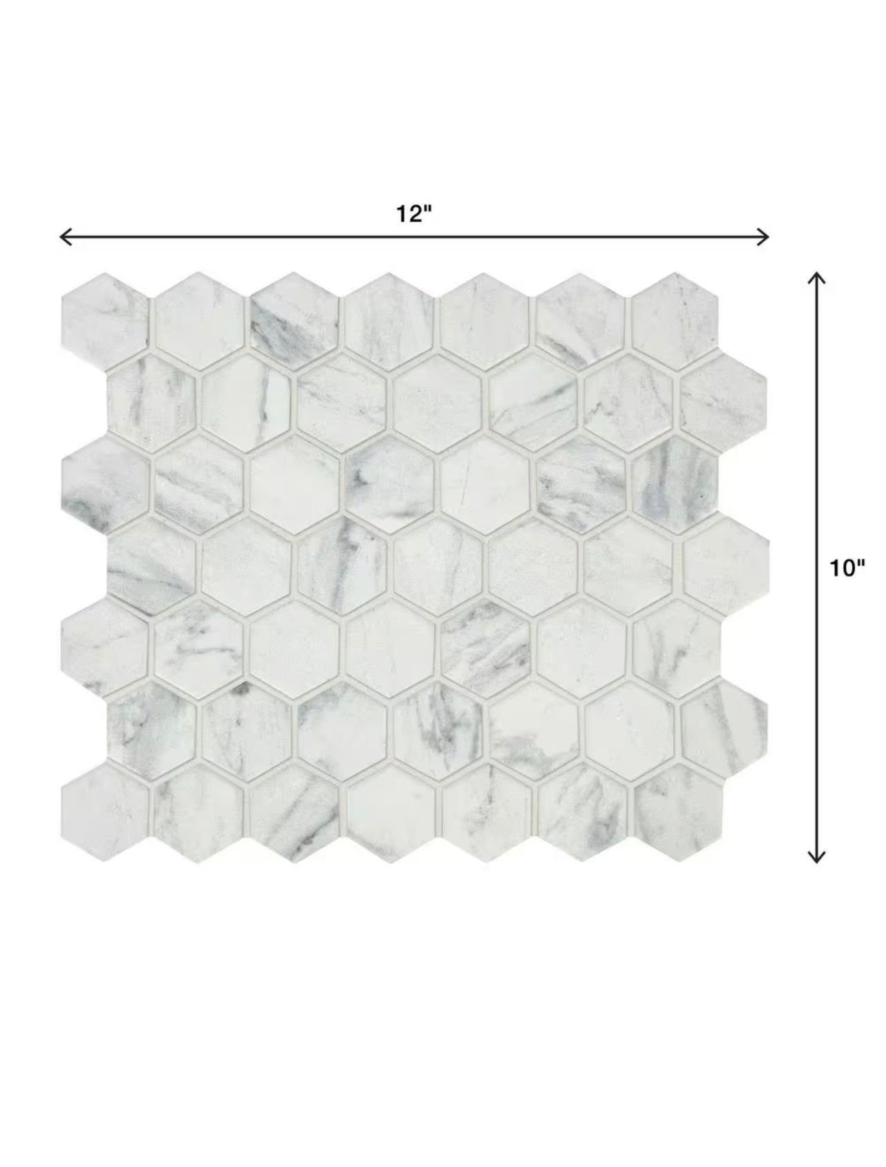 Lifeproof Carrara 10 in. x 12 in. x 6.35mm Ceramic Hexagon Mosaic Floor and Wall Tile (9.72 sq. ft./Case)
