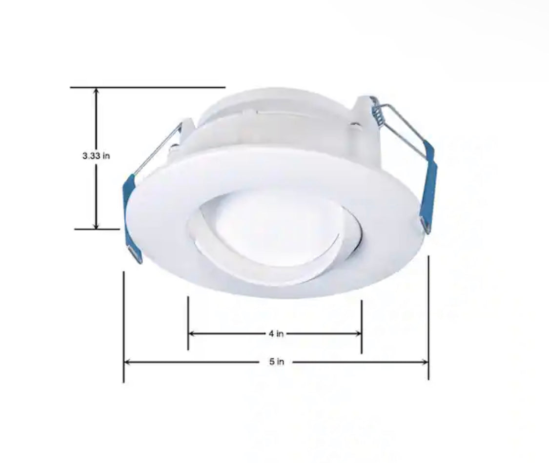 Halo RA 4 in. Selectable CCT New Construction or Remodel Canless Recessed Adjustable Gimbal Integrated LED Kit - Damaged Box