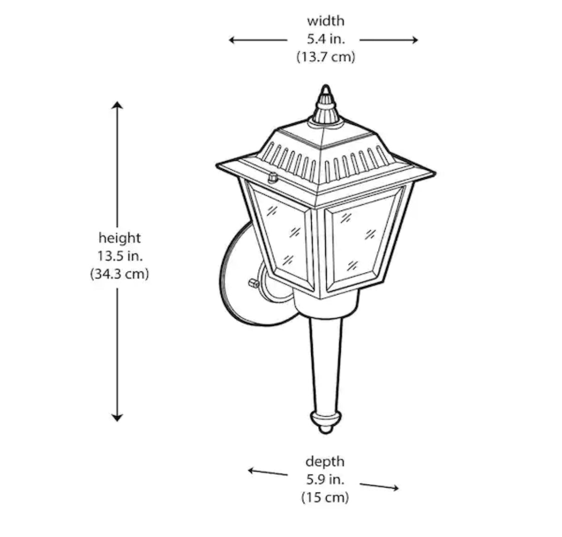 Hampton Bay 1-Light Black Outdoor Wall Light Fixture with Clear Glass