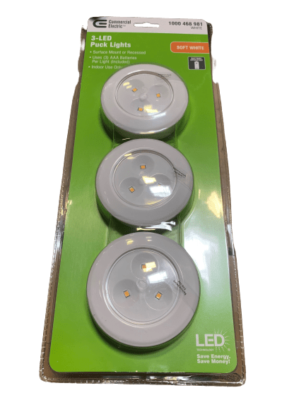 Commercial Electric 3 LED Puck Lights