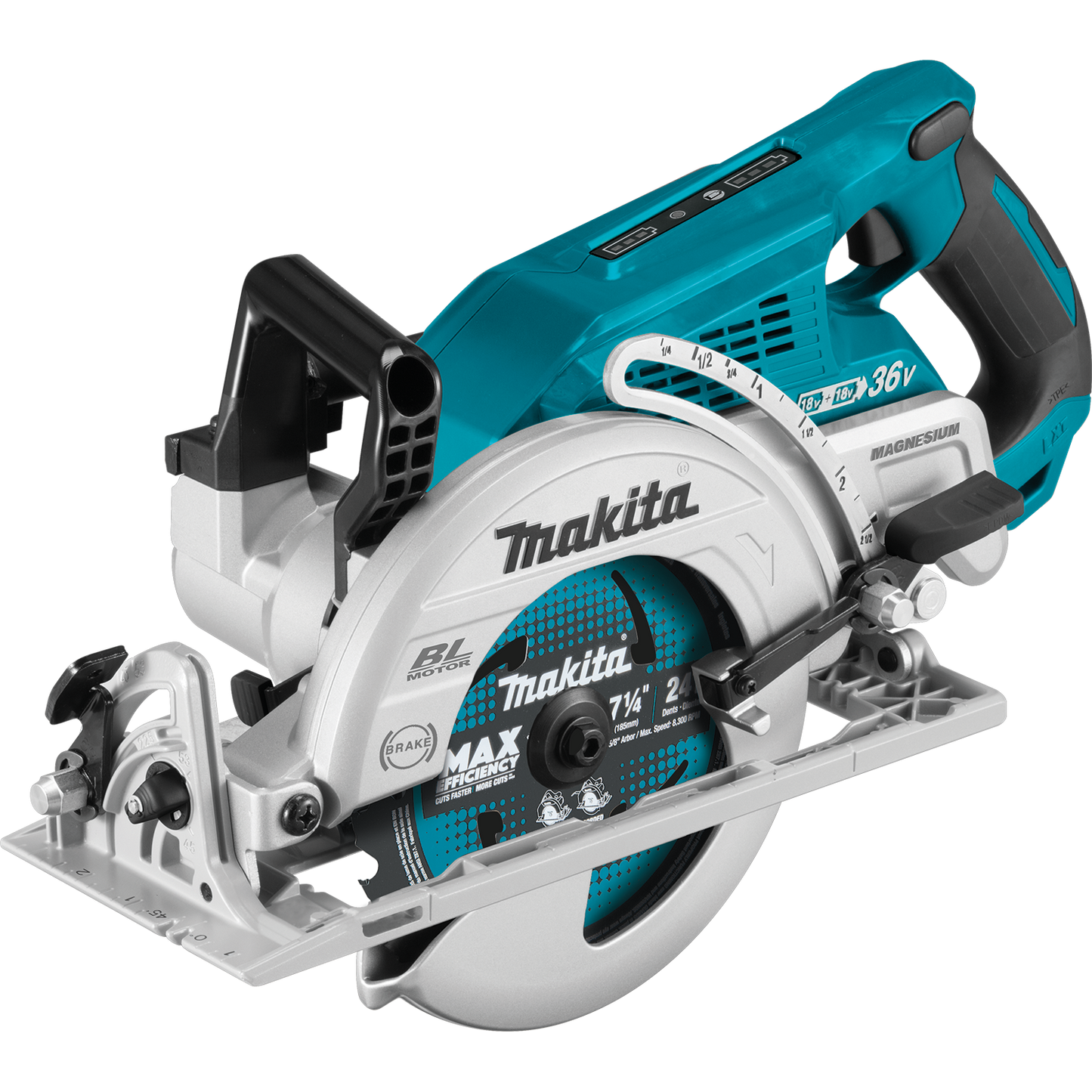 Makita 36 Volt Brushless Cordless Rear Handle 7 1/4 Inch Circular Saw Kit Factory Serviced