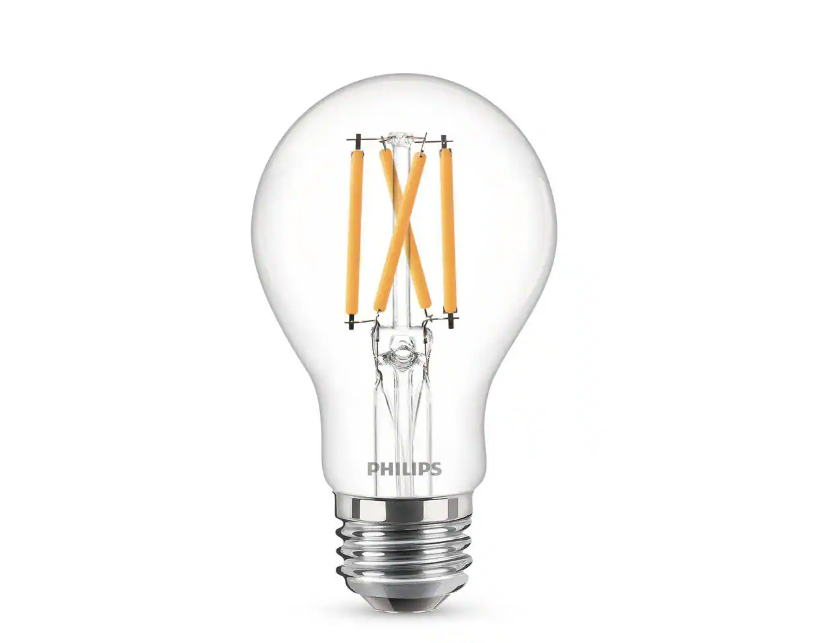 Philips 40 W Equivalent A19 Dimmable Energy Saving Clear Glass Indoor/Outdoor LED Light Bulb Daylight (5000K) (2-Pack) Damaged Box