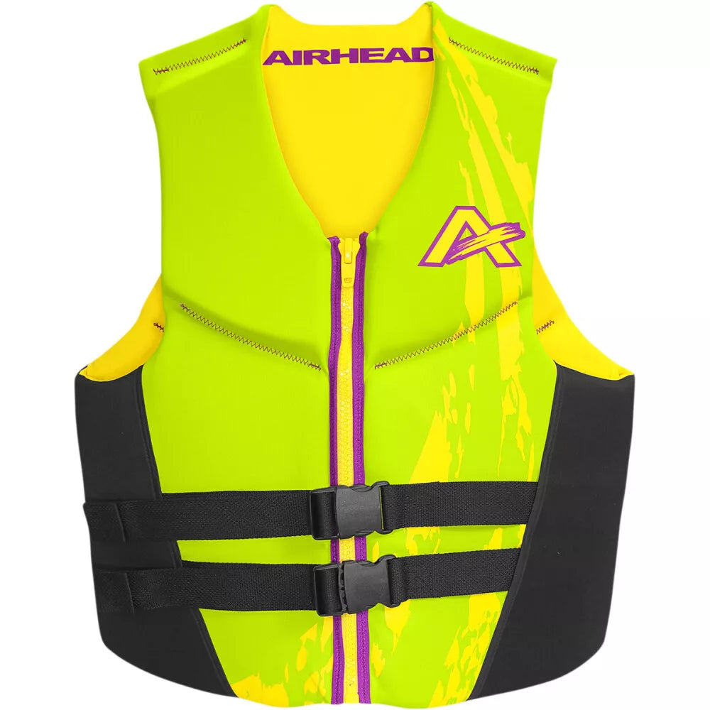 Airhead Neolite Swoosh Life Jacket Neon Yellow Size Large