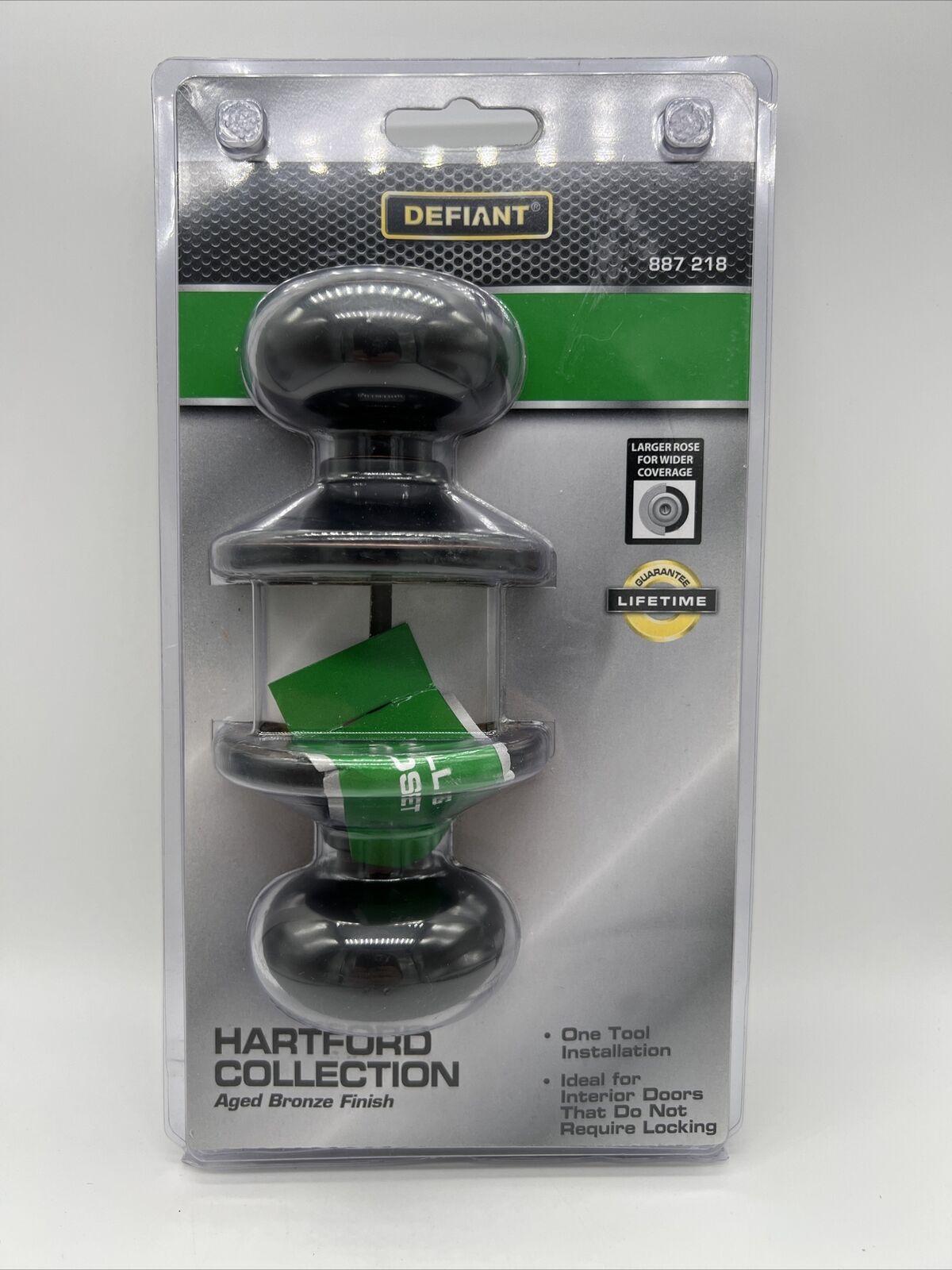 Defiant Hartford Collection Hall And Closet Aged Bronze Finish Door Knobs Damaged Box