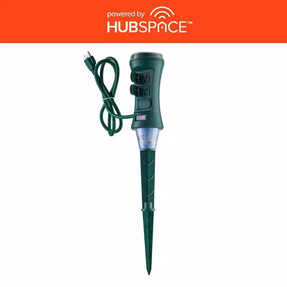 Defiant Smart Outdoor Power Stake With Ground Projector Damaged Box