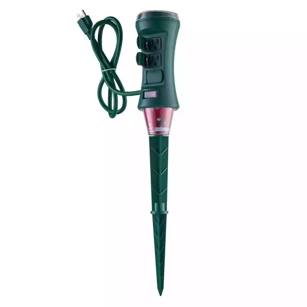 Defiant Smart Outdoor Power Stake With Ground Projector Damaged Box
