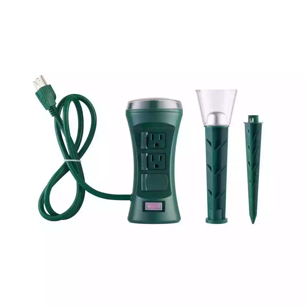 Defiant Smart Outdoor Power Stake With Ground Projector Damaged Box