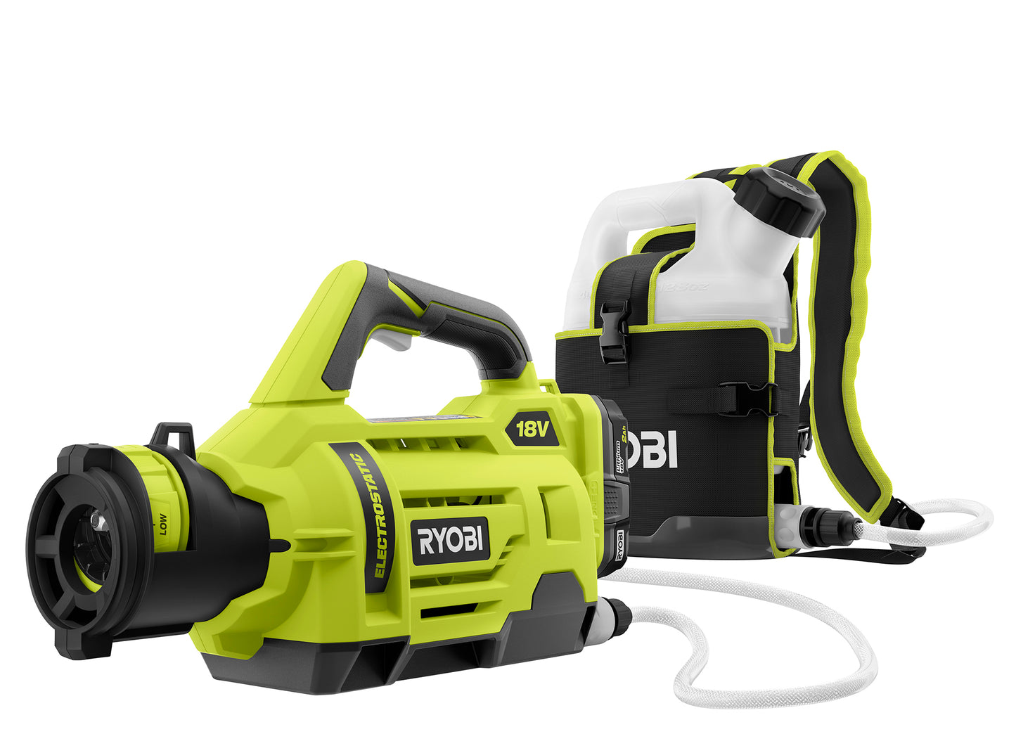 Ryobi One Plus 18V Cordless Electrostatic 1 Gal. Sprayer Kit with (2) 2.0 Ah Batteries and (1) Charger Damaged Box