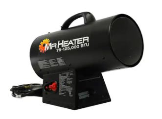 Mr. Heater 125,000 BTU Forced Air Propane Space Heater with Quiet Burner Technology