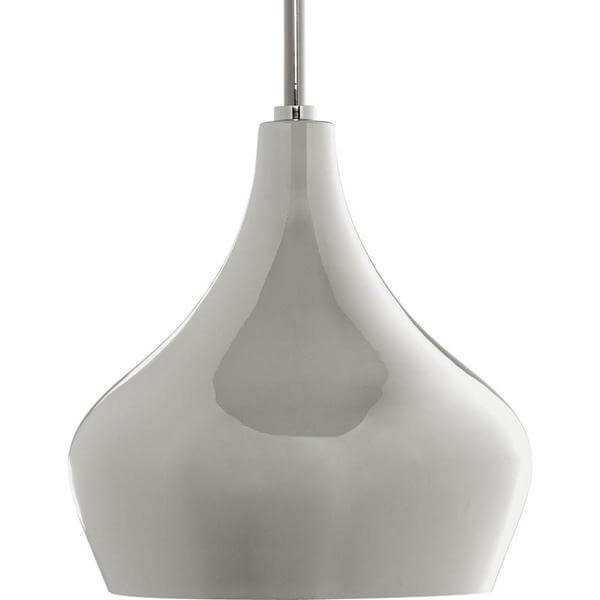 1-Light Polished Nickel Pendant with Metal Shade Damaged Box-bay & strip lights-Tool Mart Inc.
