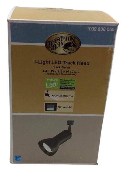 Hampton Bay 1 Light Black Integrated LED Large Step Linear Track Lighting Head Damaged Box