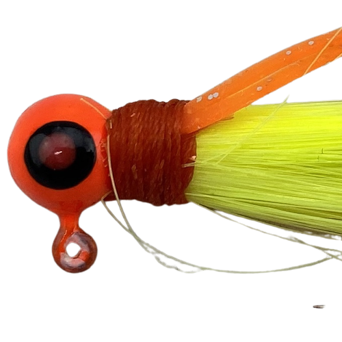 Paps Hair Jig 5 Pack Orange Head Yellow Tail 1/16 Ounce
