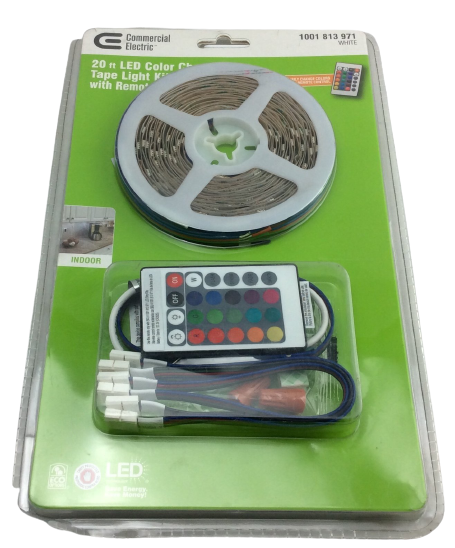 Commercial Electric 20 ft Indoor LED RGB Tape Light with Remote Control Damaged Package