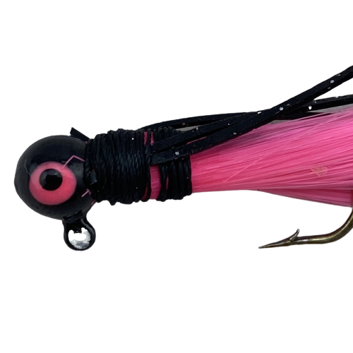 Paps Hair Jig 5 Pack Black Head Pink Tail 1/16 Ounce