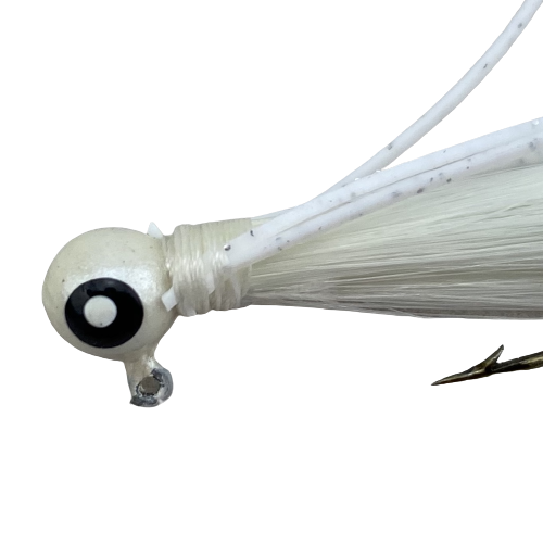 Paps Hair Jig 5 Pack White Head White Tail 1/16 Ounce