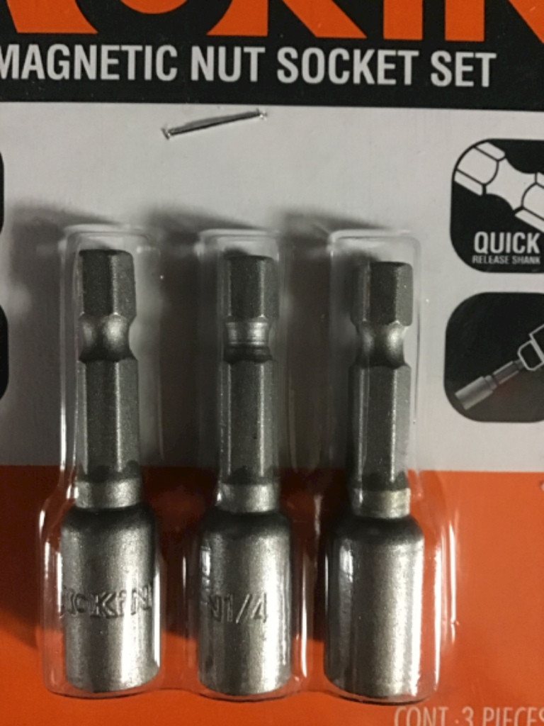 Wokin 3 Pc Magnetic Nut Socket Set - 5/16 Inch