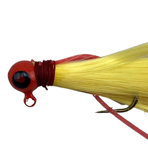 Paps Hair Jig 5 Pack Red Head Gold Tail