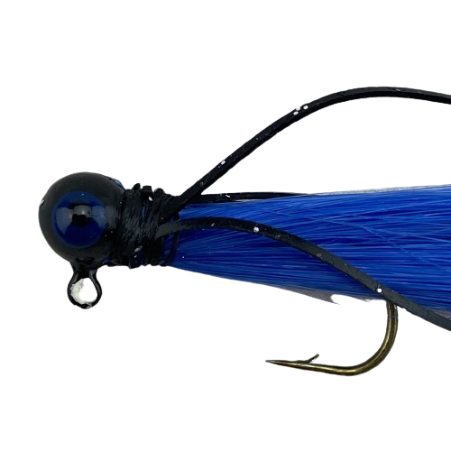 Paps Hair Jig 5 Pack Black Head Blue Tail