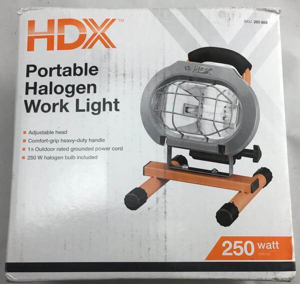 250-Watt Portable Halogen Work Light Damaged Box-work lights-Tool Mart Inc.