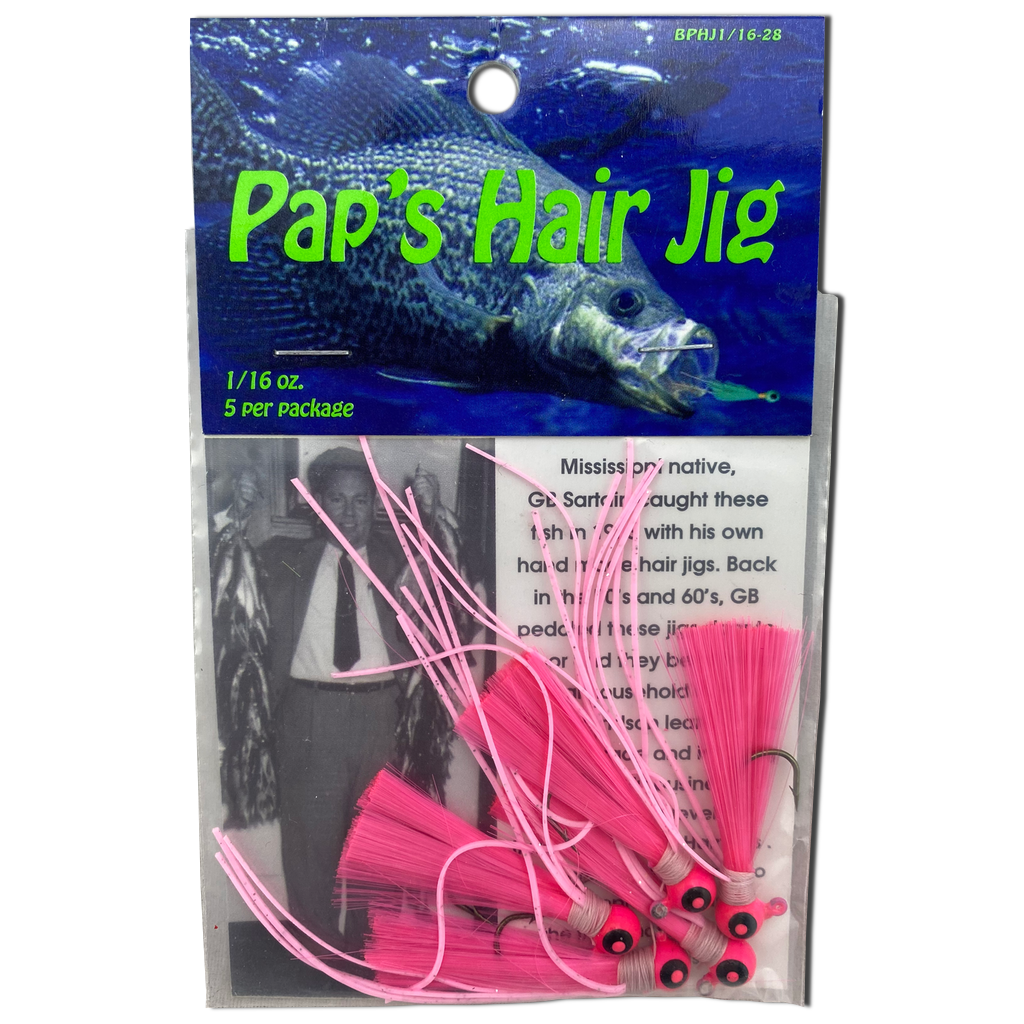Paps Hair Jig 5 Pack Pink Head Pink Tail 1/16 Ounce
