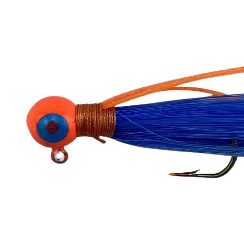 Paps Hair Jig 5 Pack Orange Head Blue Tail