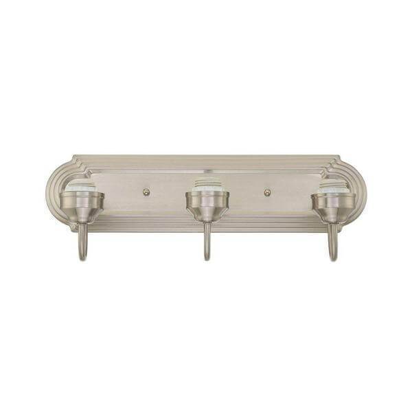 3-Light Brushed Nickel Wall Fixture Damaged Box-vanity lights-Tool Mart Inc.