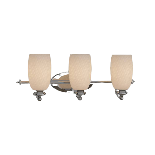 Hampton Bay 3 Light Chrome Bath Bar Light with Frosted White Glass Damaged Box