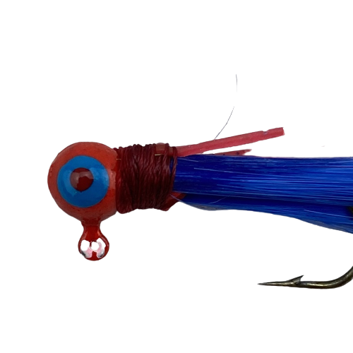 Paps Hair Jig 5 Pack Red Head Blue Tail 1/16 Ounce