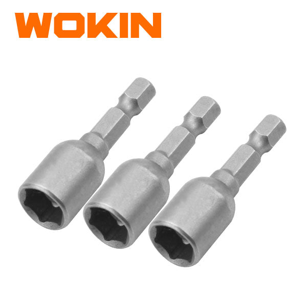Wokin 3 Piece Magnetic Nut Driver Bit Set - 10mm
