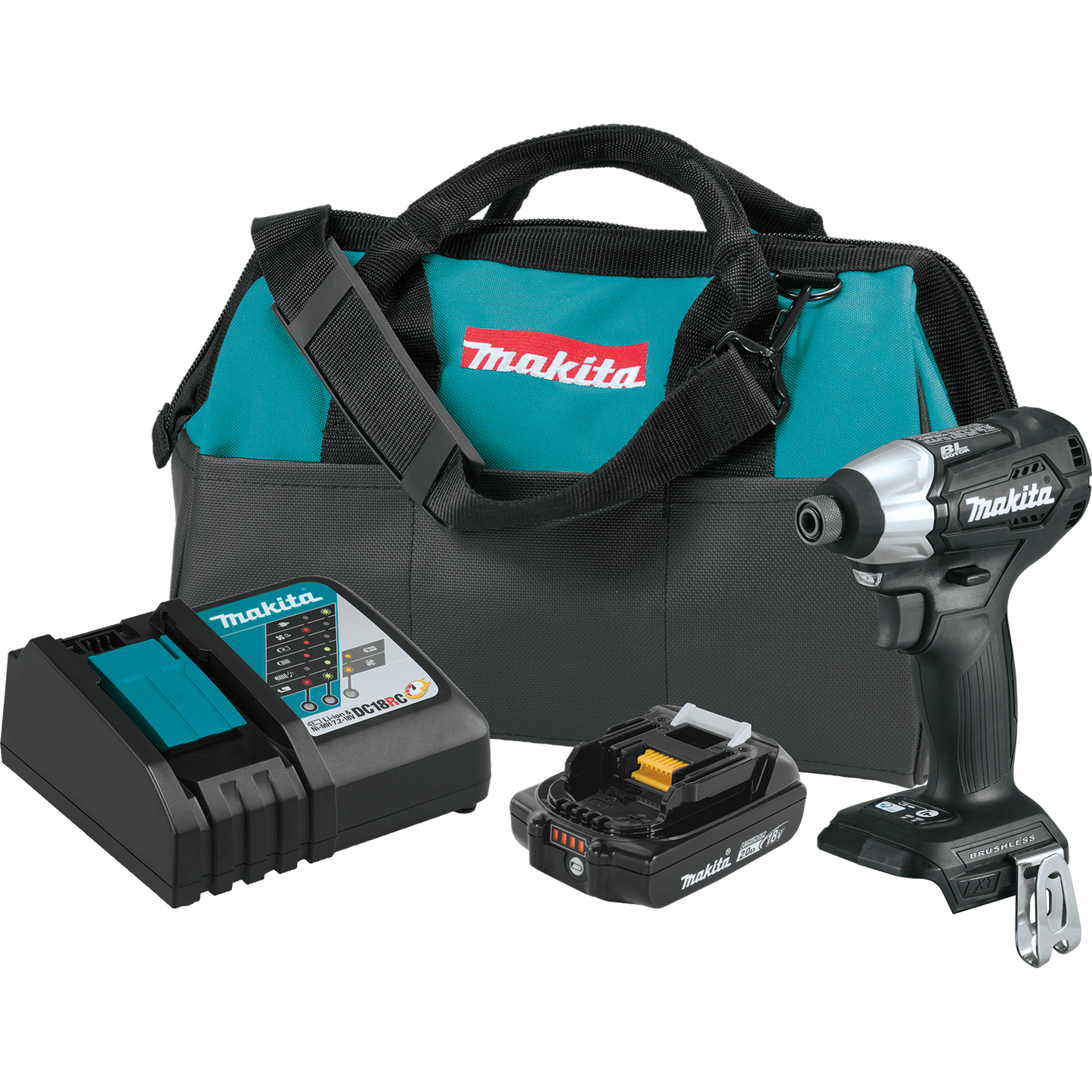 Makita 18 Volt Compact Brushless Cordless Impact Driver Kit Factory Serviced