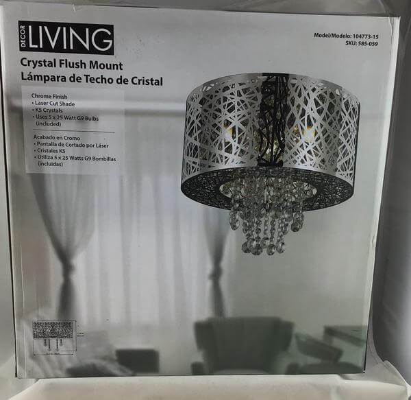 5-Light Chrome Flush Mount Damaged Box-Lighting-Tool Mart Inc.