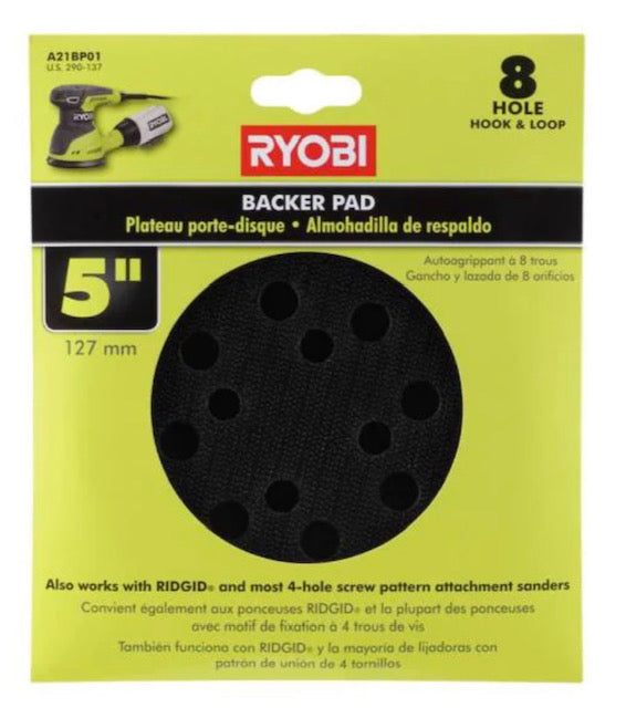 5 Eight Hole Hook & Loop Pad - Medium