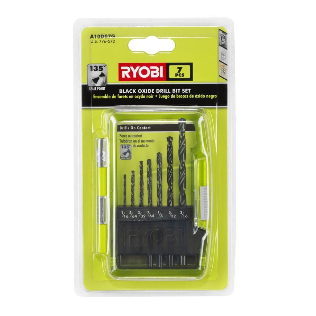 Ryobi Black Oxide Drill Bit Set (7-Piece)