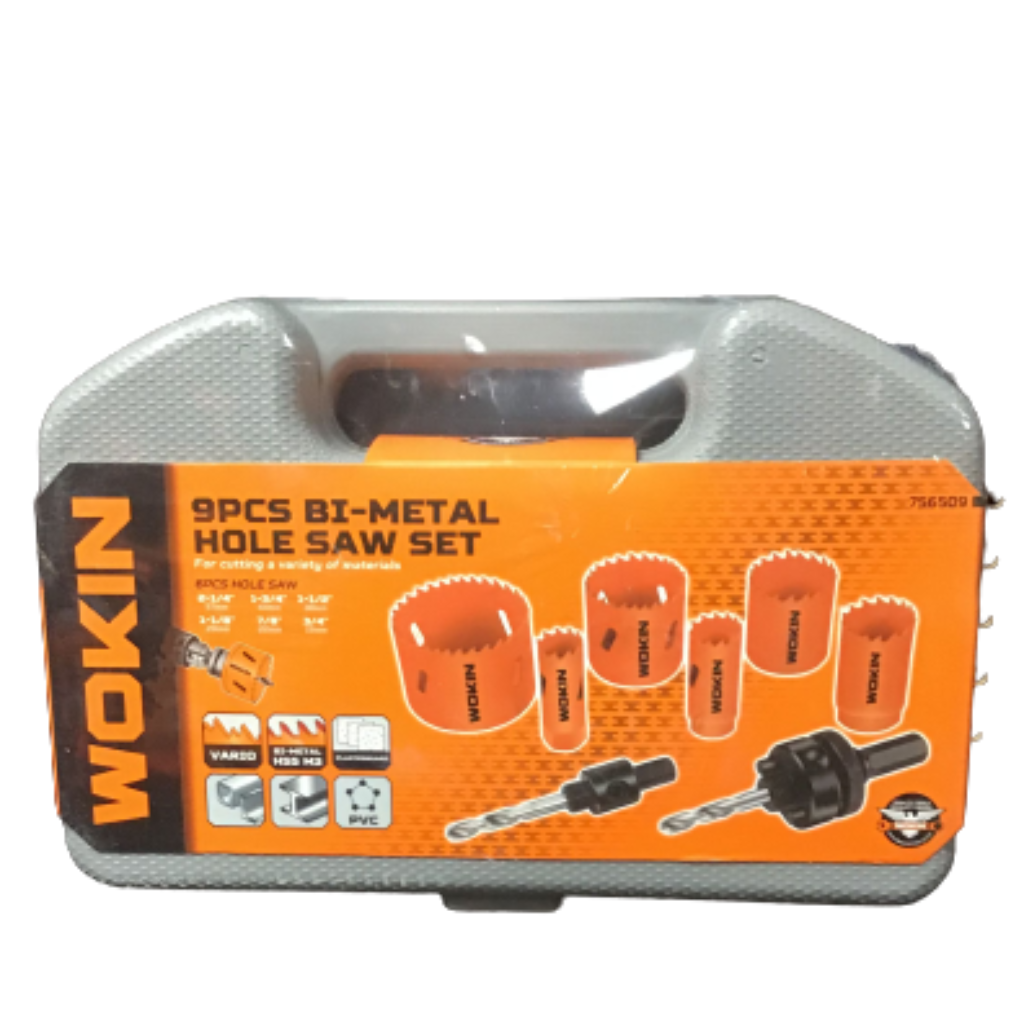 Wokin 9 Piece Hole Saw Set