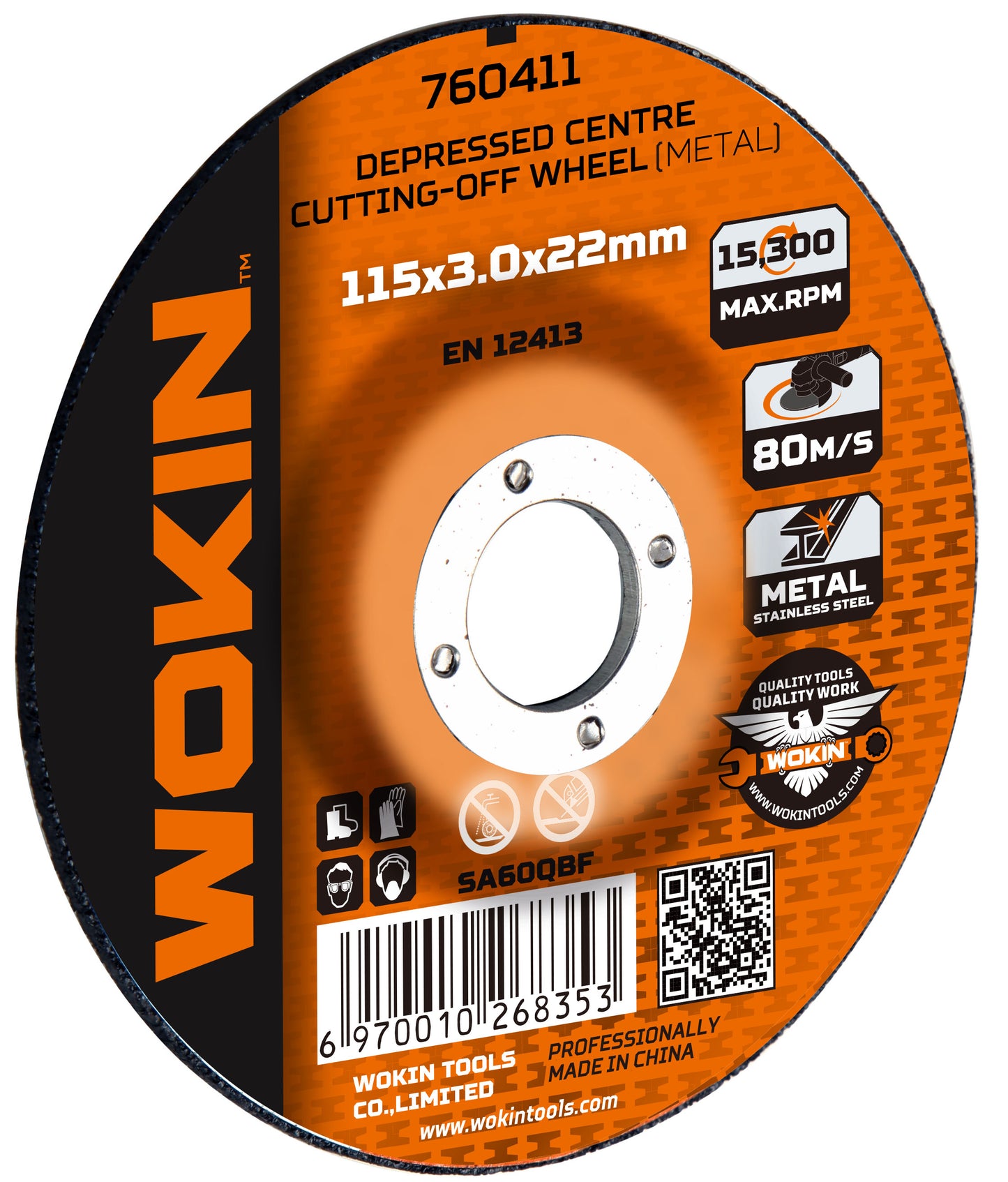 Wokin Depressed Center Cutting Off Wheel 9 Inch
