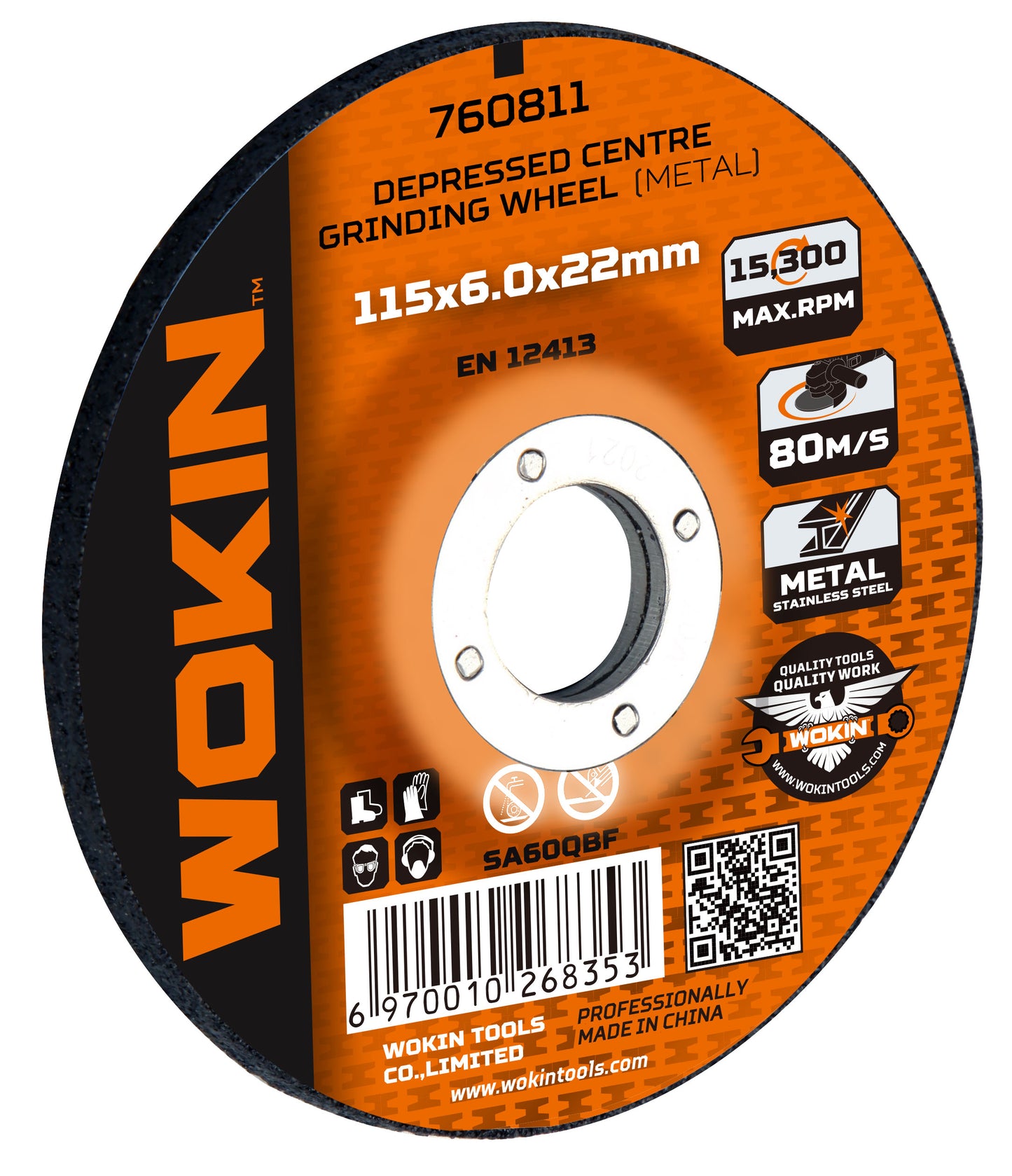 Wokin Depressed Centre Grinding Wheel  4 1 /2 Inch