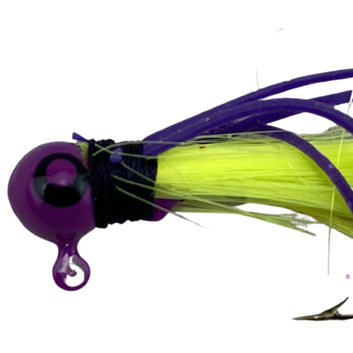 Paps Hair Jig 5 Pack Purple Head Yellow Tail 1/16 Ounce