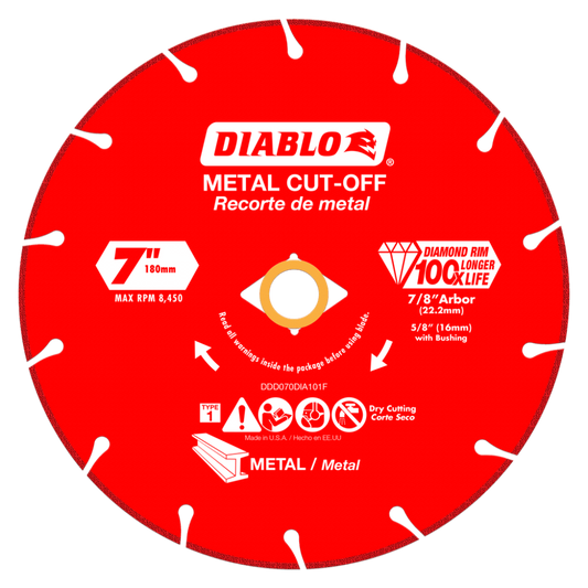 Diablo Diamond 7 Inch Metal Cut-Off Blade (Damaged Box)