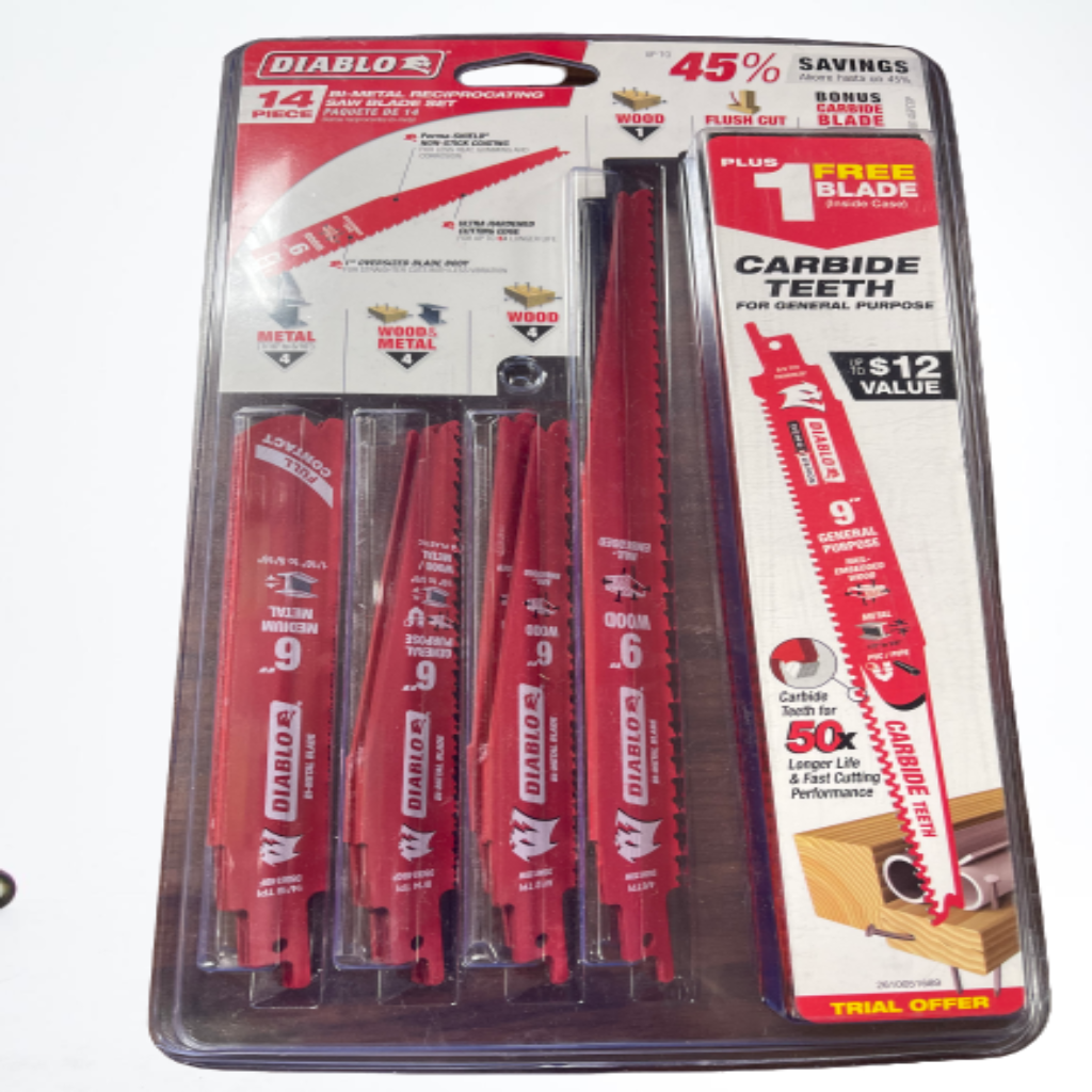 Diablo 14 Piece Bi-Metal Reciprocating Saw Blade Set