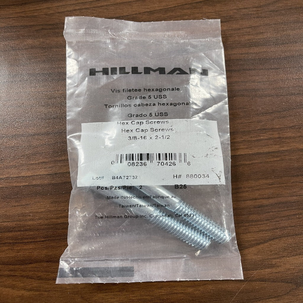 Hillman 3/8 inch x 2 1/2inch Zinc Plated Coarse Thread Hex Bolt