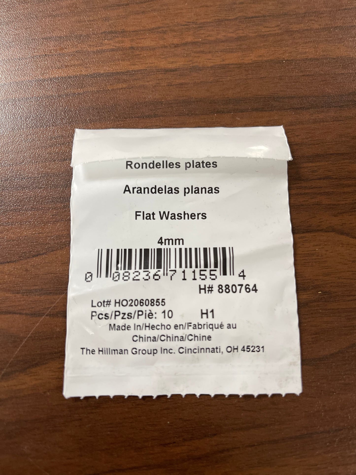 Hillman 10 Count 4 mm Zinc Plated Metric Flat Washer