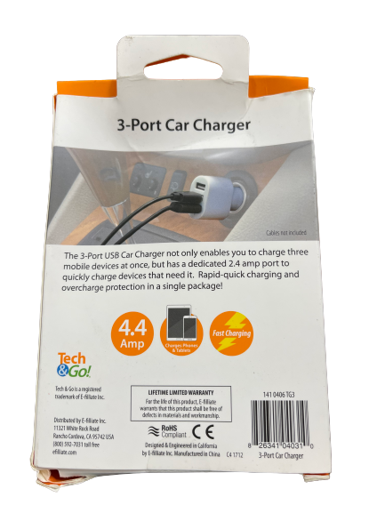 Signature Series White 3 Port Car Charger