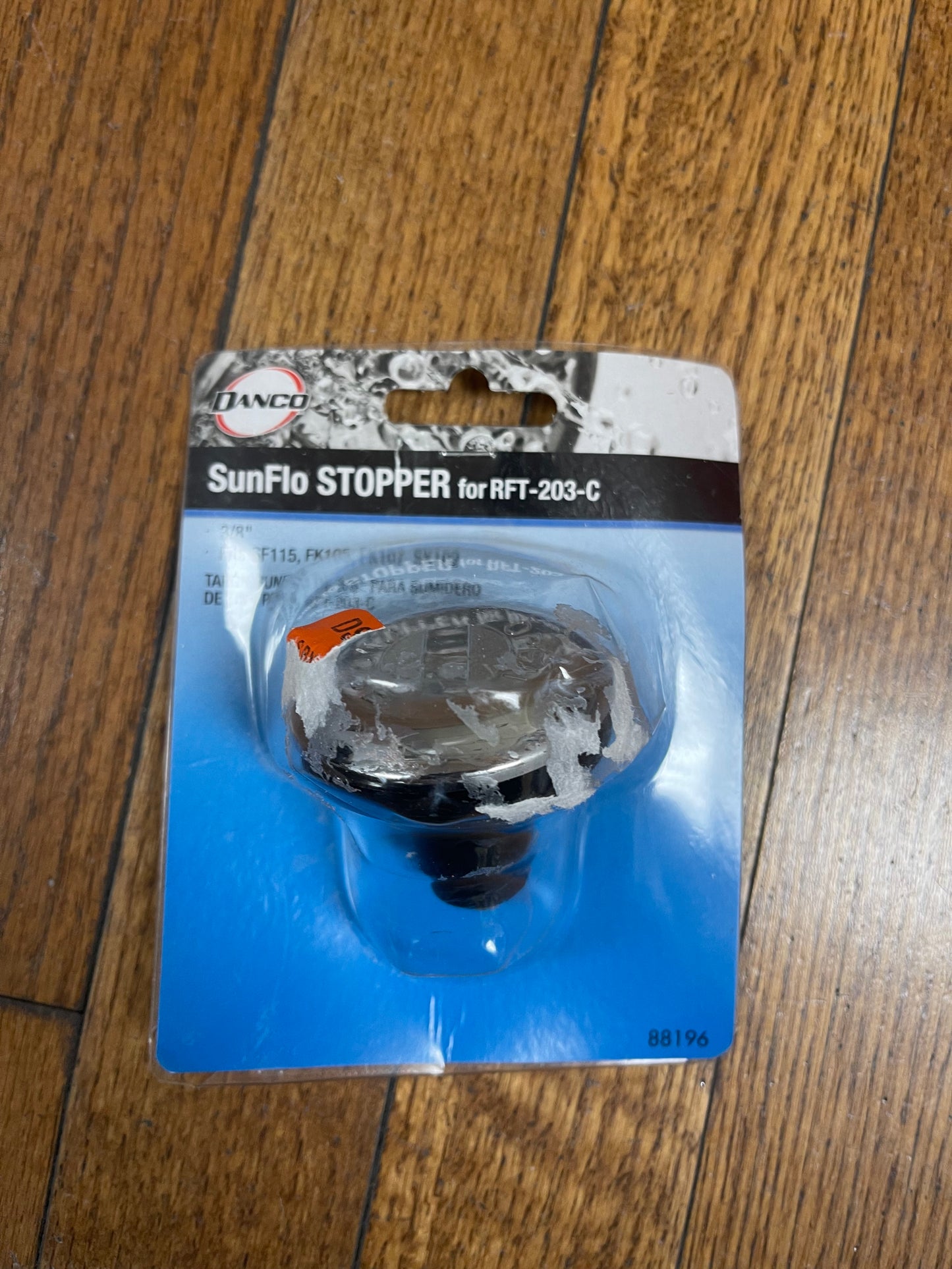 Danco 3/8 in. Plastic Drain Stopper in Chrome Damaged Box