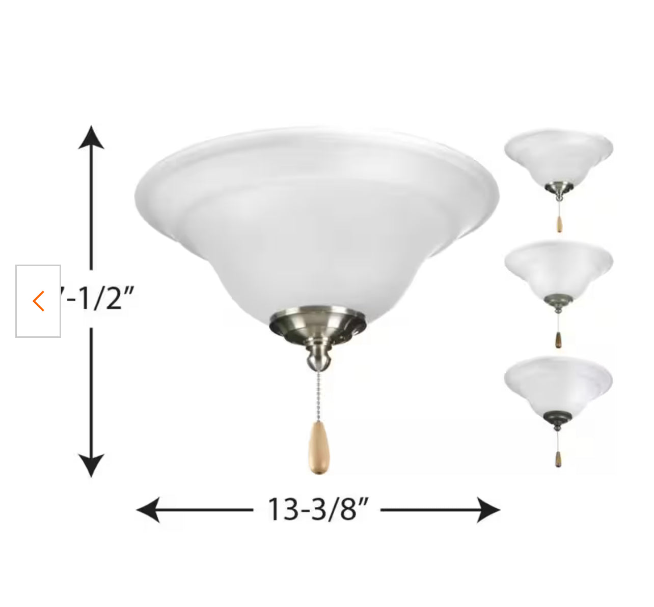 Progress Lighting Trinity Collection 2-Light Unfinished Ceiling Fan Light Kit Damaged Box