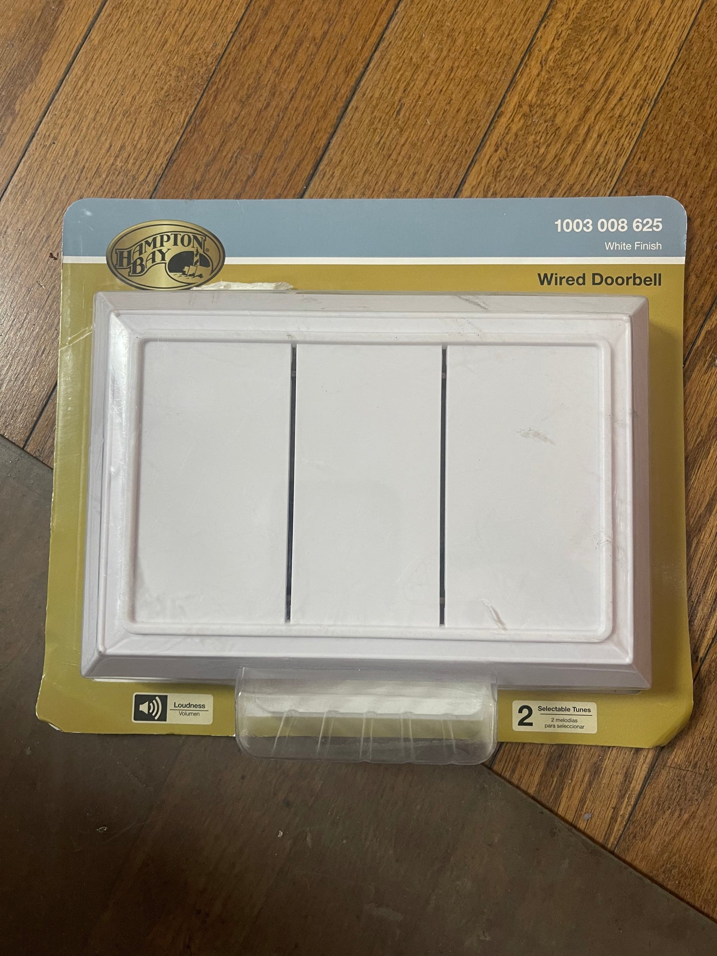 Hampton Bay Wired Door Chime in White Damaged Packaging