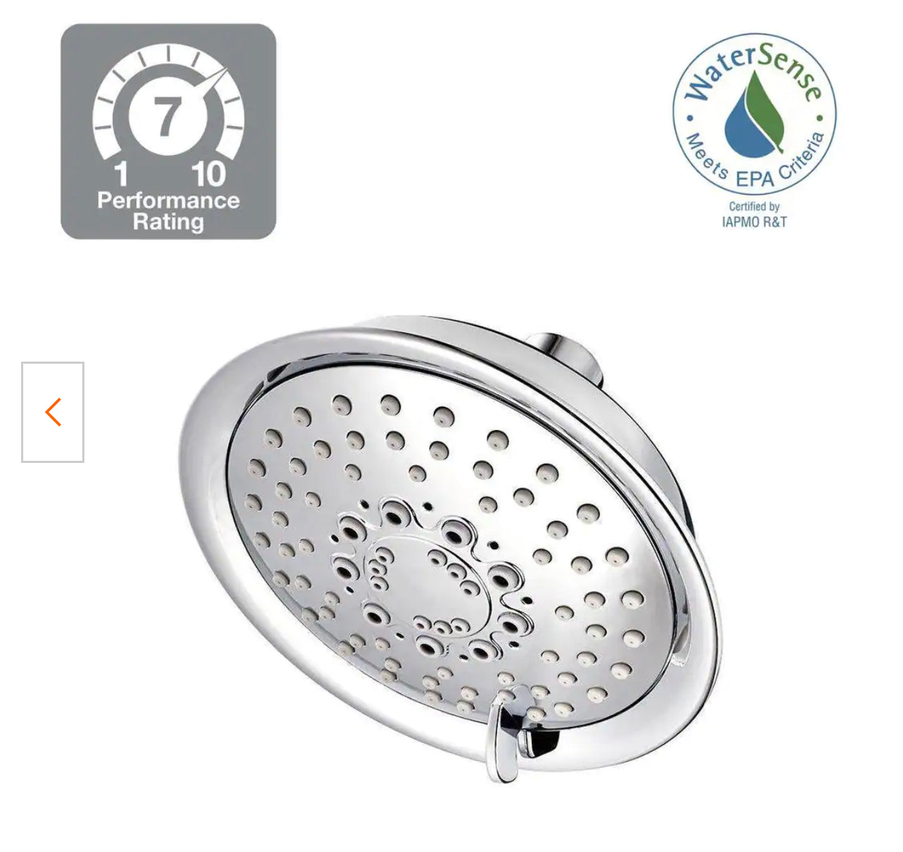 Pfister Universal 5-Spray 5.66 in. Single Wall Mount Low Flow Fixed Rain Shower Head in Polished Chrome Damaged Box